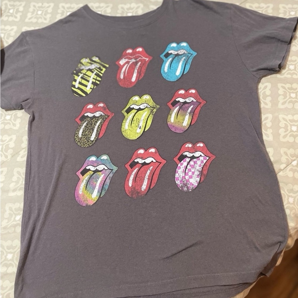 Kids Graphic T-Shirt - Gray with Multicolor Tongue Design